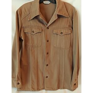 Vintage Mr. Leggs Western Style Tan Soft Brushed Cotton Jacket Size Small